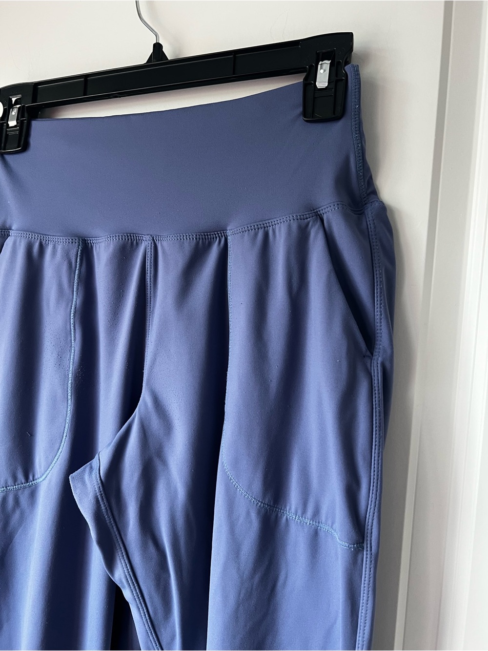 High-Waist Athletic Joggers in Dusty Blue